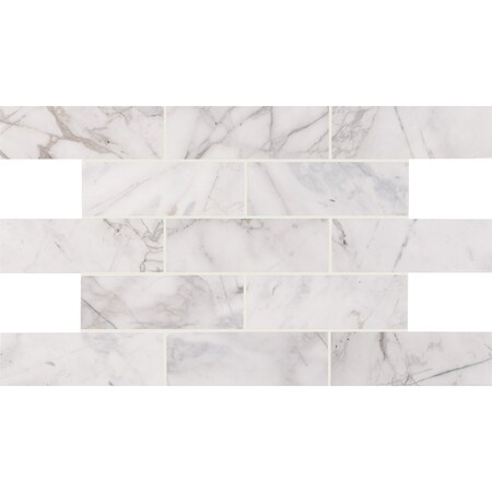 Msi Calacatta Cressa Honed 4 X 12 Marble Subway Tile In White, 15PK ZOR-NS-0055